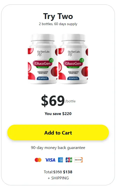 glucogen17 price: 2 bottle for $69